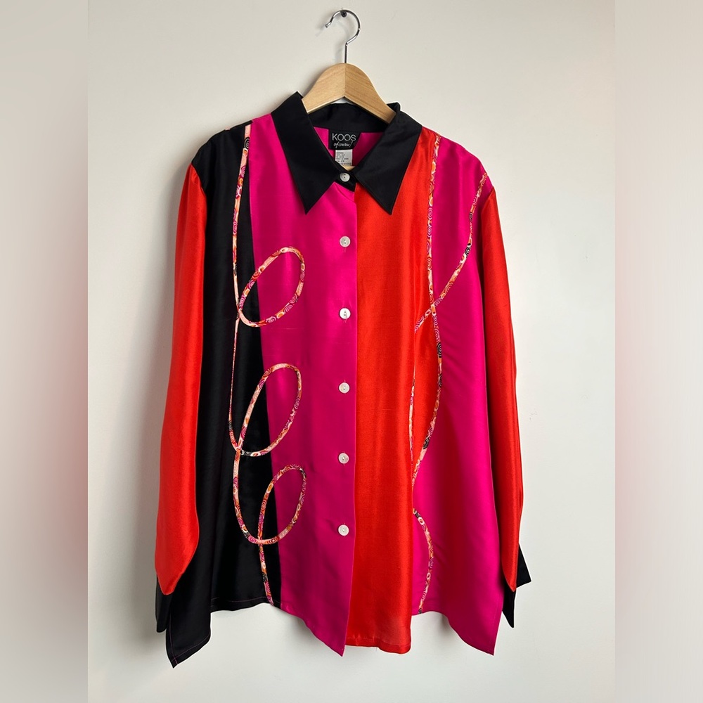 Koos of Course! Silk Button Down Shirt